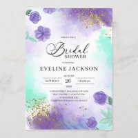 Purple and teal turquoise gold bridal shower