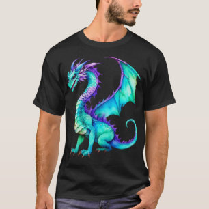 Purple and Teal Watercolor Dragon T-Shirt