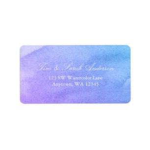 Purple and Teal Watercolor Label