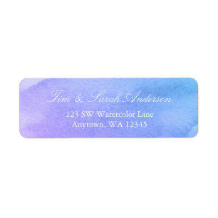 Purple and Teal Watercolor Return Address
