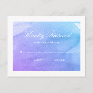 Purple and Teal Watercolor RSVP Card