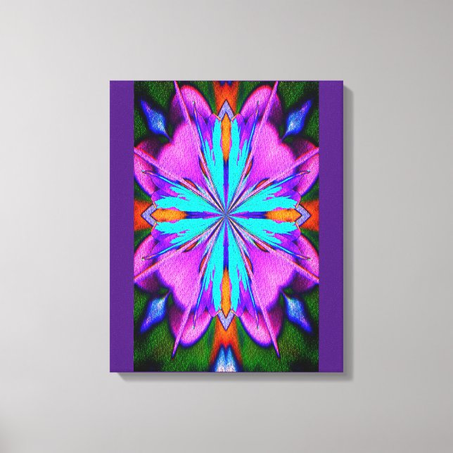 Purple And Turquoise Abstract Canvas Print (Front)