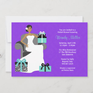 Purple and Turquoise Bridal Shower Invitation