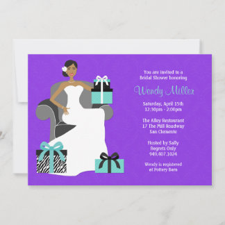 Purple and Turquoise Bridal Shower Invitation