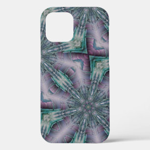 Purple and Turquoise Green scifi modern  iPhone 12 Case