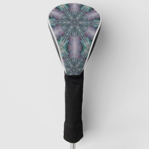 Purple and Turquoise Green scifi modern Golf Head Cover