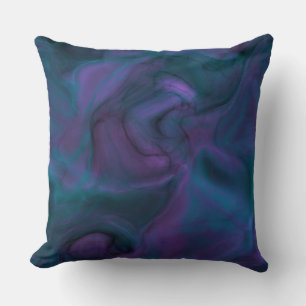 purple and turquoise Marble abstract Cushion