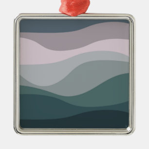 Purple and turquoise retro style waves decoration