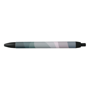 Purple and turquoise retro style waves decoration black ink pen