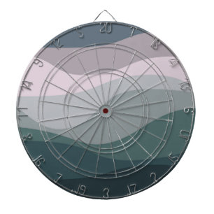 Purple and turquoise retro style waves decoration dartboard