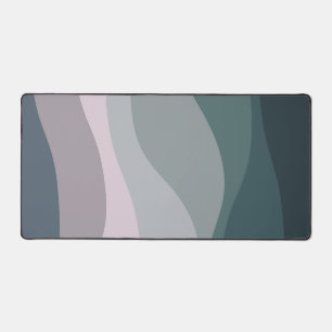 Purple and turquoise retro style waves decoration desk mat