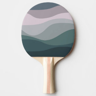 Purple and turquoise retro style waves decoration ping pong paddle