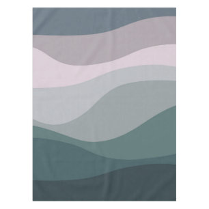Purple and turquoise retro style waves decoration tablecloth