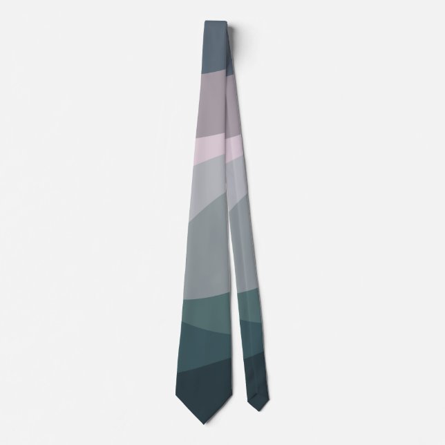 Purple and turquoise retro style waves decoration tie (Front)