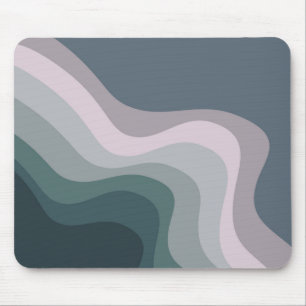 Purple and turquoise retro style waves mouse mat