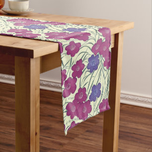 Purple and Violet Flowers Long Table Runner