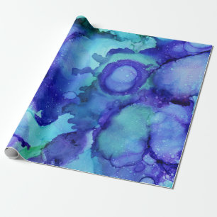 Purple and white abstract painting wrapping paper
