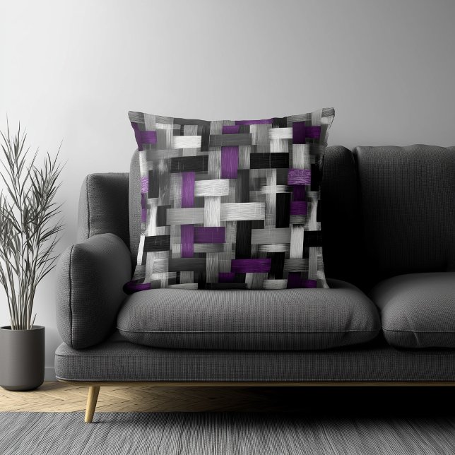 Purple and White Abstract Pattern Cushion (Creator Uploaded)