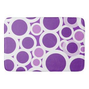 Purple and White Bath Mat