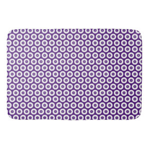 Purple and White Bath Mat