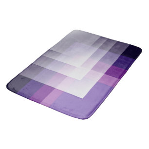 Purple and white bath mat