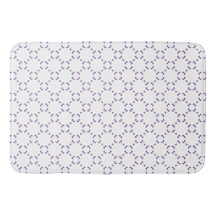 Purple and White Bath Mat