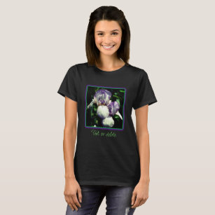 Purple And White Bearded Iris Flower Pair  T-Shirt