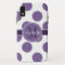Purple and White Big Polka Dots Monogram