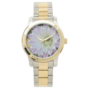 Purple and White Cactus Flower Watch