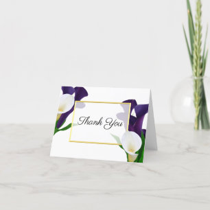 Purple and White Calla Lily Thank You Card