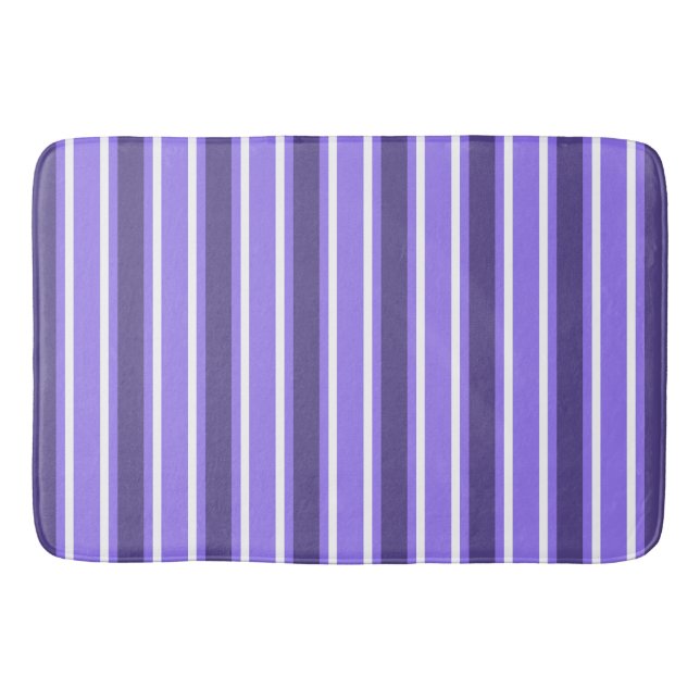 Purple and white candy stripes bath mat (Front)
