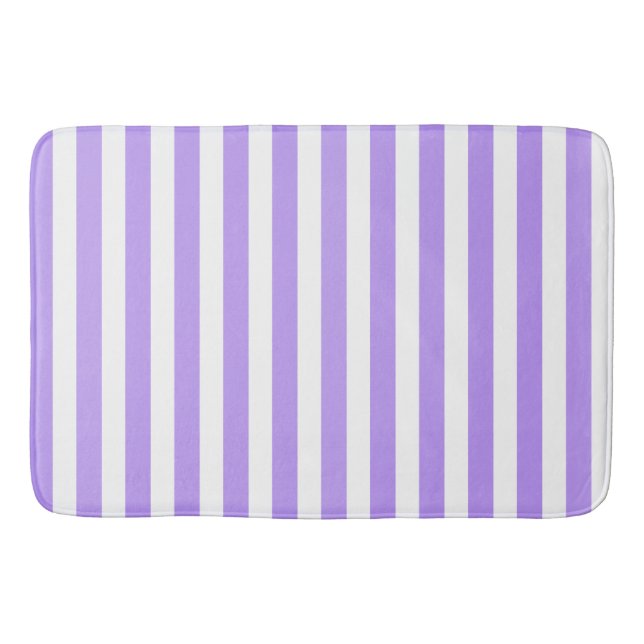 Purple and white candy stripes bath mat (Front)