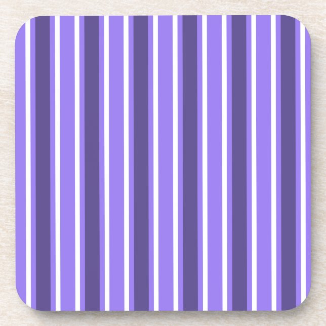 Purple and white candy stripes coaster (Front)