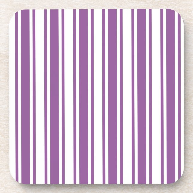 Purple and white candy stripes coaster (Front)