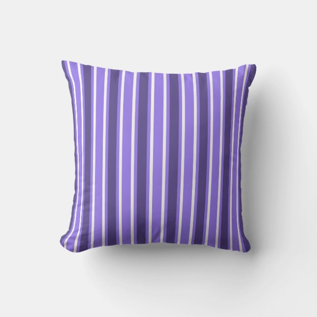 Purple and white candy stripes cushion (Front)