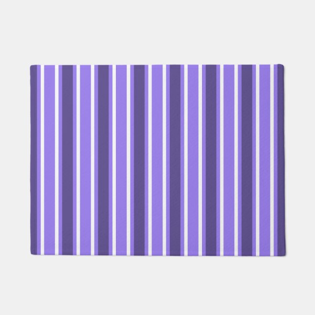 Purple and white candy stripes doormat (Front)