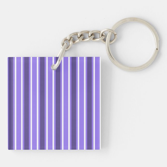 Purple and white candy stripes key ring (Back)