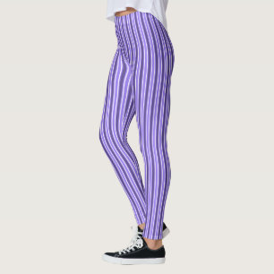 Purple and white candy stripes leggings