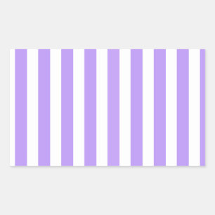 Purple and white candy stripes rectangular sticker