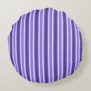 Purple and white candy stripes round cushion