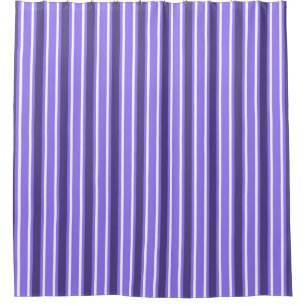 Purple and white candy stripes shower curtain