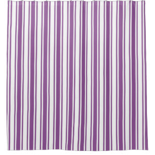 Purple and white candy stripes shower curtain