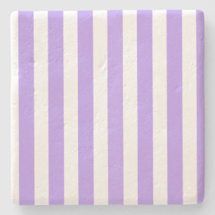 Purple and white candy stripes stone coaster