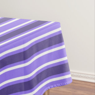 Purple and white candy stripes tablecloth