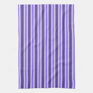 Purple and white candy stripes tea towel