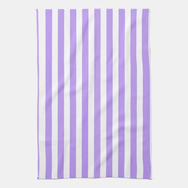 Purple and white candy stripes tea towel (Vertical)