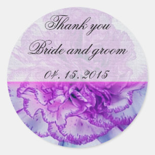 Purple and white Carnation Wedding Favour Tag