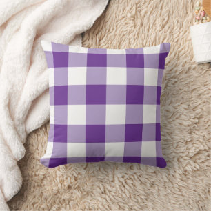 Purple And White Chequerboard Pattern Cushion