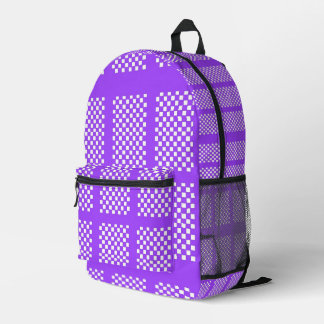 Purple and White Chequered Backpack
