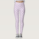 Purple and White Chequered Pattern Leggings<br><div class="desc">Purple and White Chequered Pattern Leggings</div>